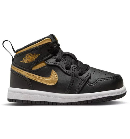 Jordan 1 Mid Metallic Gold Black (TD) - authentic Jordan sneakers