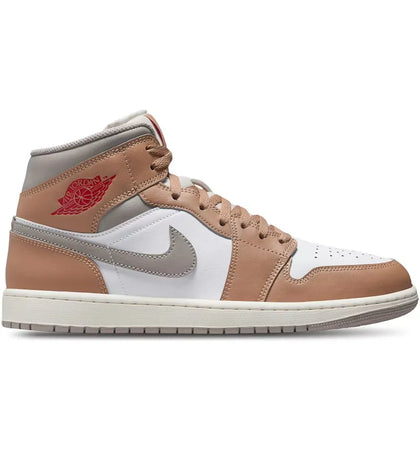Jordan 1 Mid Rattan White College Grey - authentic Jordan sneakers