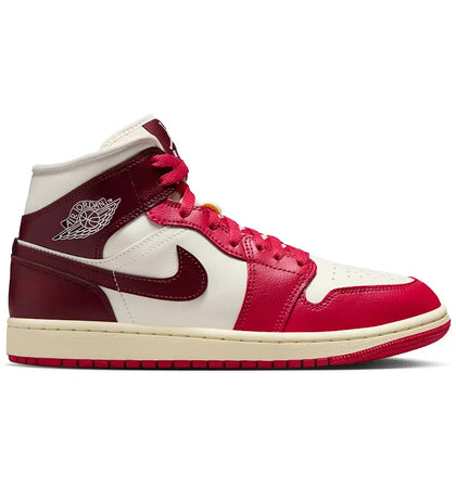Jordan 1 Mid Sail Mystic Hibiscus (Women's) - authentic Jordan sneakers