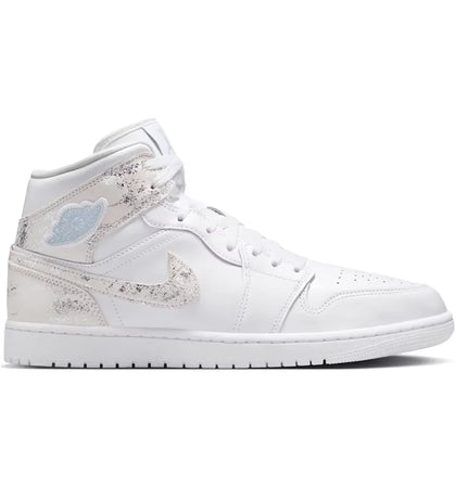 Jordan 1 Mid SE Distressed White Field Silver - authentic Jordan sneakers