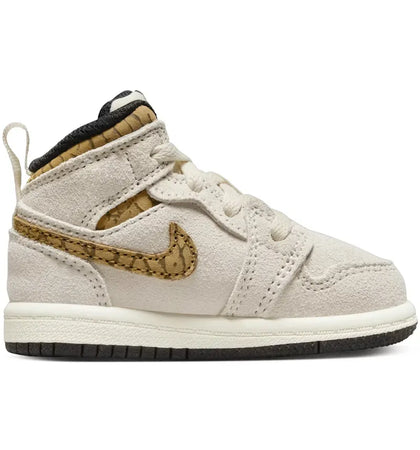 Jordan 1 Mid SE Light Orewood Brown White Light British Tan Metallic Gold (TD) - authentic Jordan sneakers