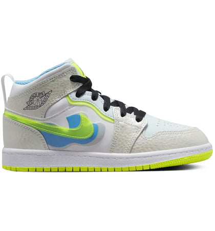 Jordan 1 Mid SE Platinum Tint Blue Tint University Blue Volt (PS) - authentic Jordan sneakers