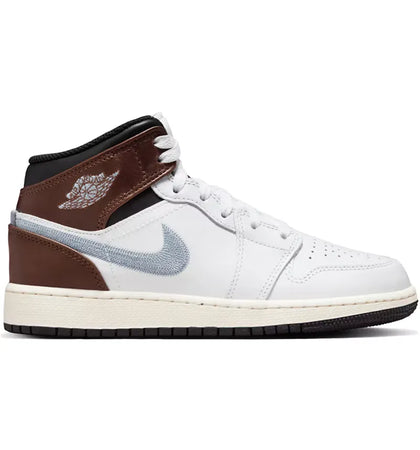 Jordan 1 Mid SE White Brown Blue Grey (GS) - authentic Jordan sneakers