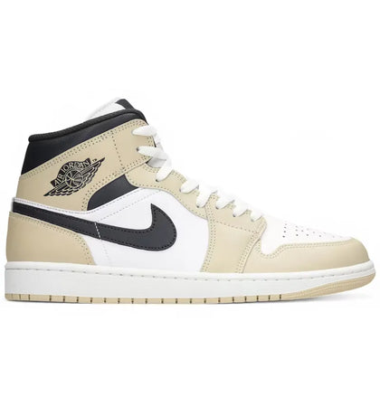 Jordan 1 Mid Summit White Off Noir Rattan - authentic Jordan sneakers