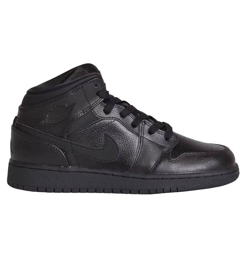 Jordan 1 Mid Triple Black (2015) (GS) - vue 360
