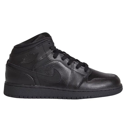 Jordan 1 Mid Triple Black (2015) (GS) - authentic Jordan sneakers