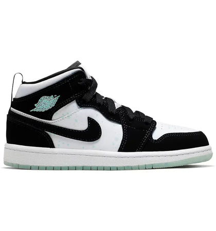 Jordan 1 Mid White Black Teal Tint (PS) - authentic Jordan sneakers