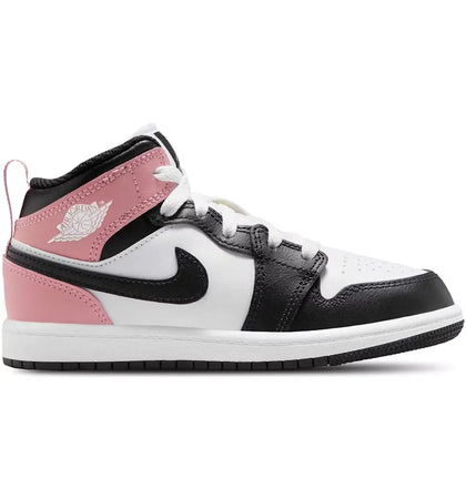 Jordan 1 Mid White Rust Pink Black (PS) - authentic Jordan sneakers