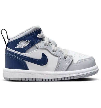 Jordan 1 Mid Wolf Grey Midnight Navy (TD) - authentic Jordan sneakers