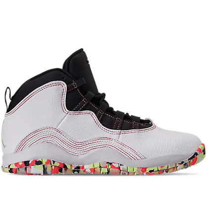 Jordan 10 Retro White Barely Volt Ember Glow (PS) - authentic Jordan sneakers