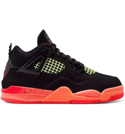 Jordan 4 Retro Black Infrared Barely Volt (PS) - authentic Jordan sneakers