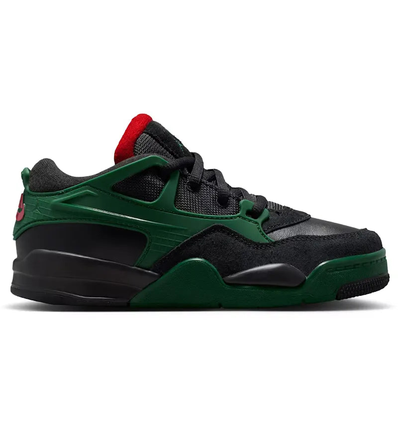 Jordan 4 RM Black Gorge Green Varsity Red (PS) - vue 360