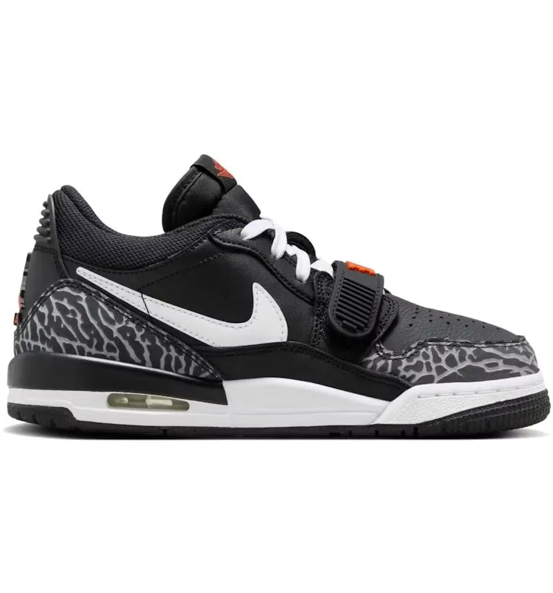 Jordan Legacy 312 Low Black White Safety Orange (GS) - vue 360