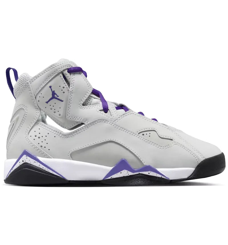 Jordan True Flight Light Base Grey White Black Purple Venom (GS) - vue 360