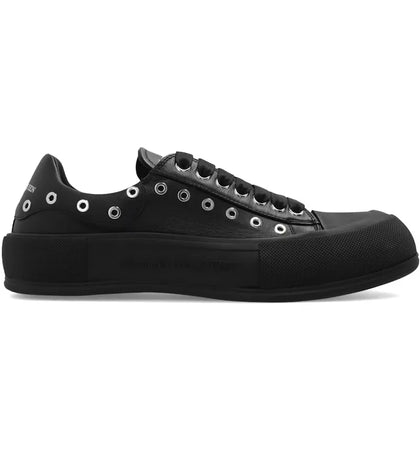 Alexander McQueen Deck Skate Plimsoll Lace-Up Black Eyelets - authentic Alexander McQueen sneakers