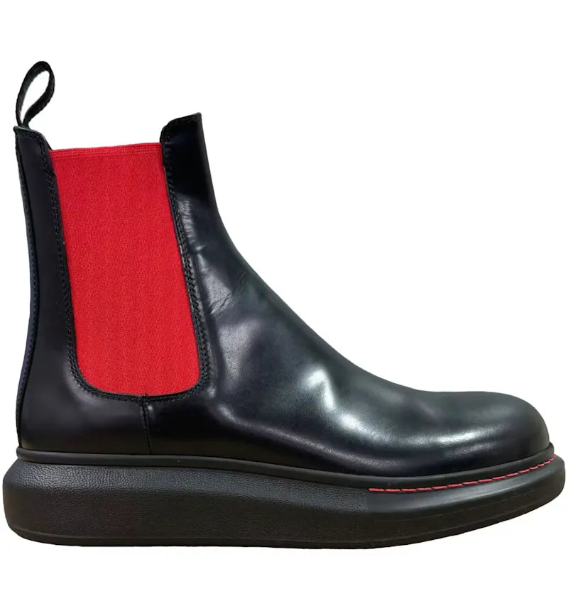 Alexander McQueen Hybrid Chelsea Boot Black Red - vue 360