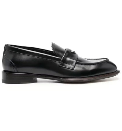 Alexander McQueen Leather Coin-Embellished Penny Loafer Black - authentic Alexander McQueen sneakers