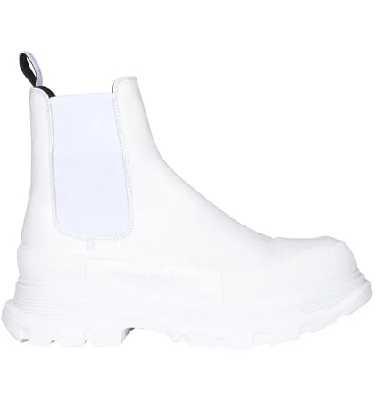 Alexander McQueen Tread Slick Chelsea Boot Leather Triple White - authentic Alexander McQueen sneakers