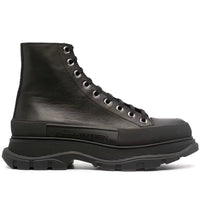 Alexander McQueen Tread Slick Lace Up Boot Triple Black Leather