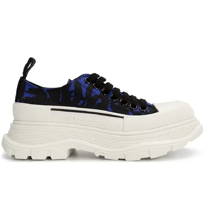 Alexander McQueen Tread Slick Low Lace Up Blue Black (Women's) - authentic Alexander McQueen sneakers