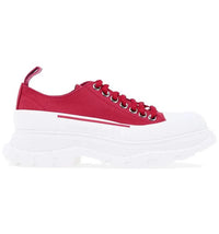 Alexander McQueen Tread Slick Low Lace Up Red White (Women's)