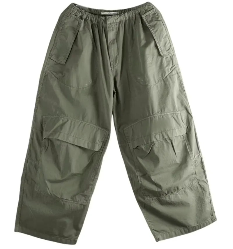 Alexander Wang Articulated Pockets Mid-Rise Cargo Pant Washed Army Green - vue 360