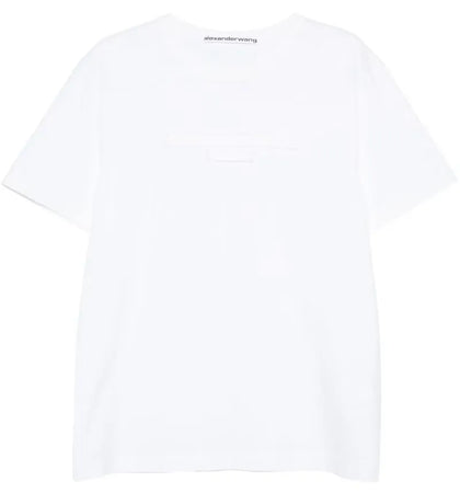 Alexander Wang Distressed Logo Short Sleeve Tee White - authentic Alexander Wang product