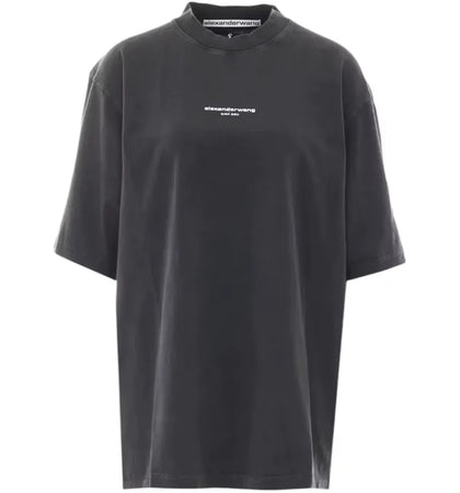 Alexander Wang Logo Print Short Sleeve Tee Washed Black - authentic Alexander Wang product