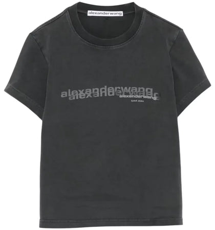 Alexander Wang Shrunken T-shirt Washed Black - authentic Alexander Wang apparel
