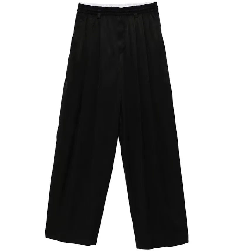 Alexander Wang Turned Down Elastic Waistband Trousers Black - vue 360