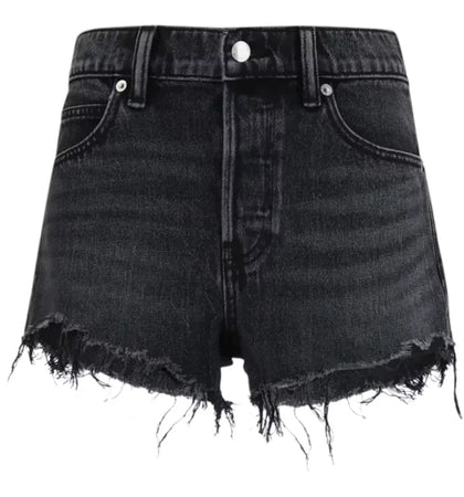Alexander Wang Women's Crystal Hotfix At Back Pockets Relaxed Shorts Grey Aged - authentic Alexander Wang apparel