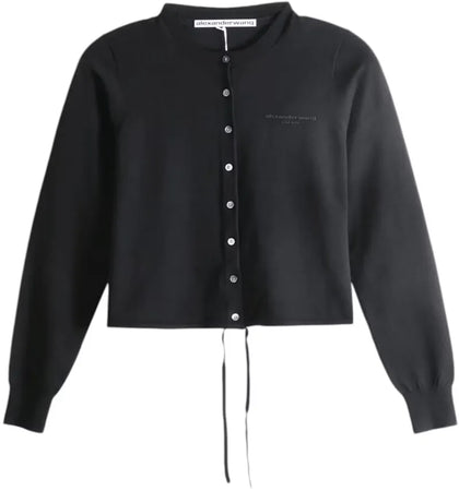 Alexander Wang Women's Drawstring Hem Cardigan Black - authentic Alexander Wang product