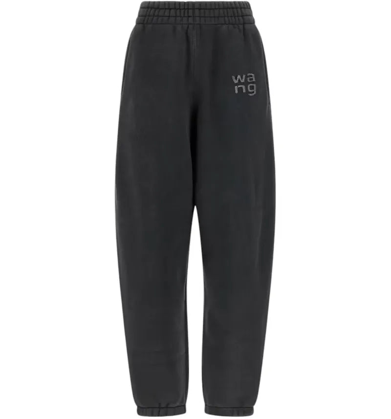 Alexander Wang Women's Hotfix Logo Sweatpant Washed Black - vue 360