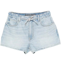 Alexander Wang Women's Rhinestone Drawcord Marathon Shorts Light Bleach