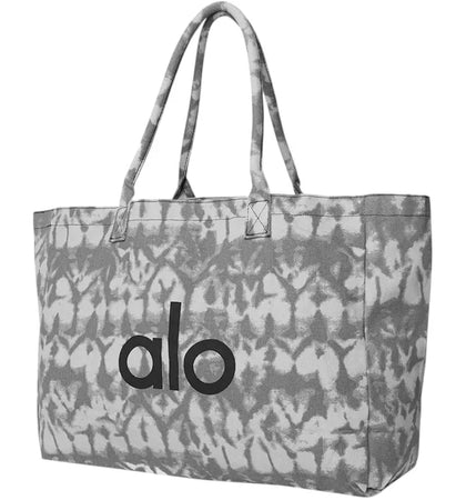 Alo Yoga Iconic Shopper Tote Bag Grey Tiedye - authentic Alo Yoga product