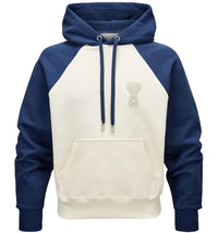 Ami Paris Ami De Coeur Heart Logo Hoodie Cream/Blue