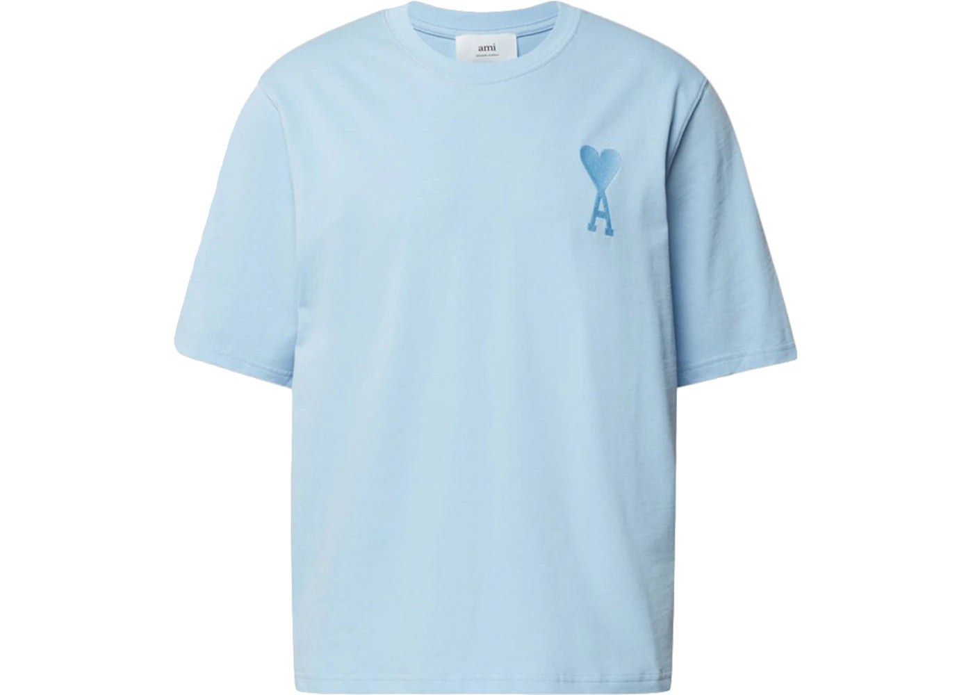 Ami Paris Ami De Coeur Tonal Boxy Fit T-Shirt Light Blue