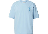 Ami Paris Ami De Coeur Tonal Boxy Fit T-Shirt Hellblau