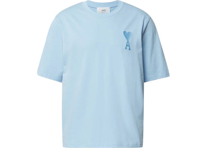 Ami Paris Ami De Coeur Tonal Boxy Fit T-Shirt Light Blue