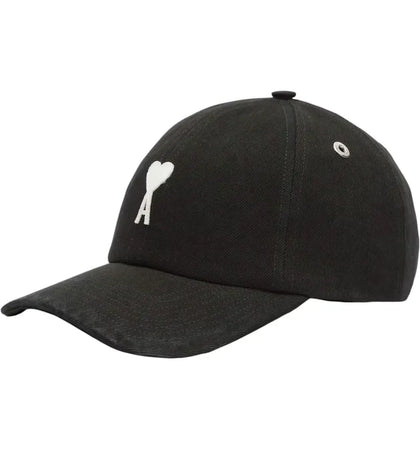 Ami Paris Black Cotton Ami De Coeur Felt Patch Cap Black - authentic Ami Paris product
