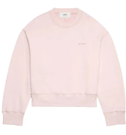 Ami Paris Logo-Embroidered Sweatshirt Nude Pink - authentic Ami Paris apparel