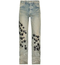 AMIRI Leather Star Straight Jeans Clay/Indigo
