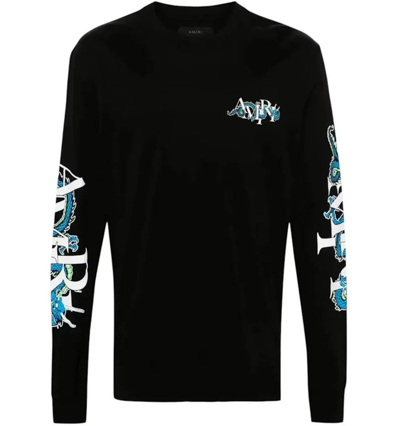 AMIRI LNY Dragon L/S Tee Black - vue 360