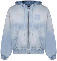 AMIRI Ma Denim Zip Hoodie 543 Perfect Antique Indigo