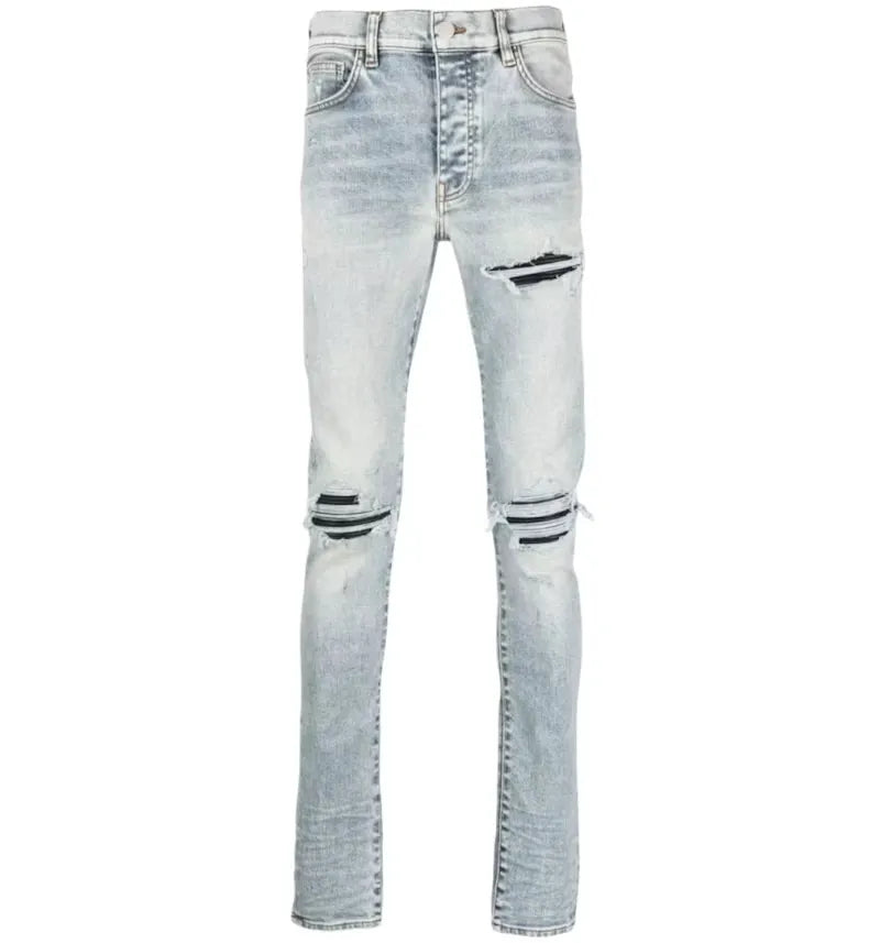 AMIRI MX1 Distressed Jeans Stone Indigo - vue 360