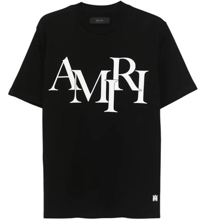 AMIRI Staggered Logo Tee Black - authentic AMIRI product
