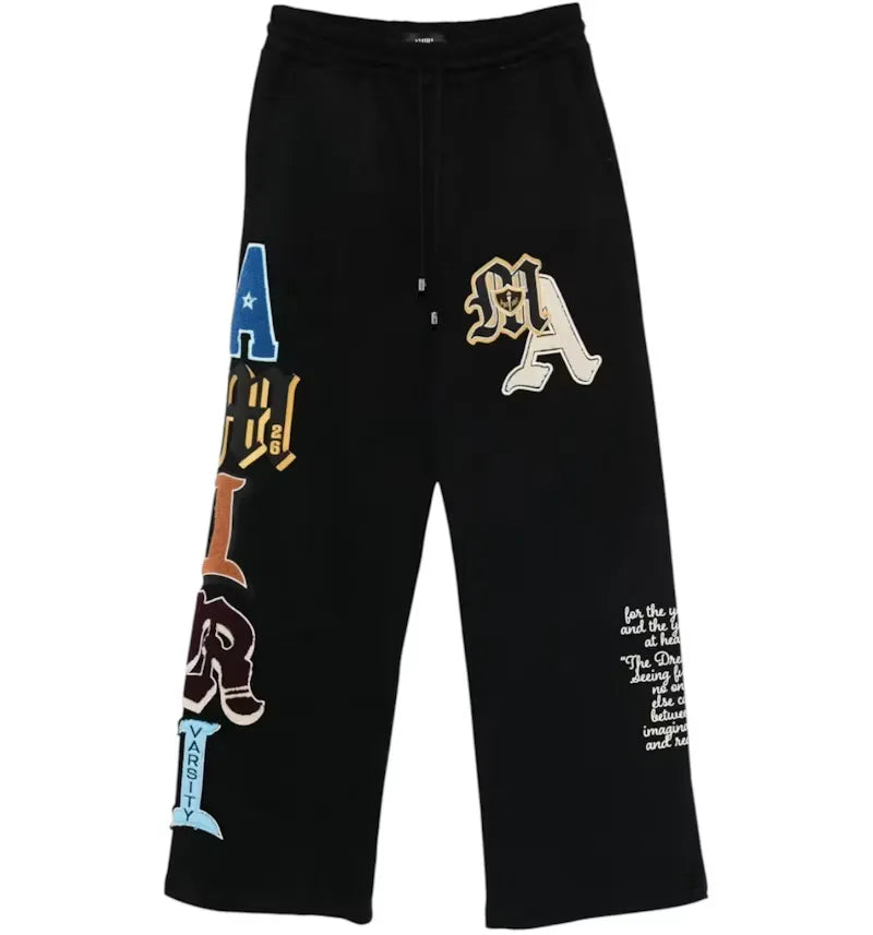 AMIRI Varsity Patch Sweatpant Black - vue 360