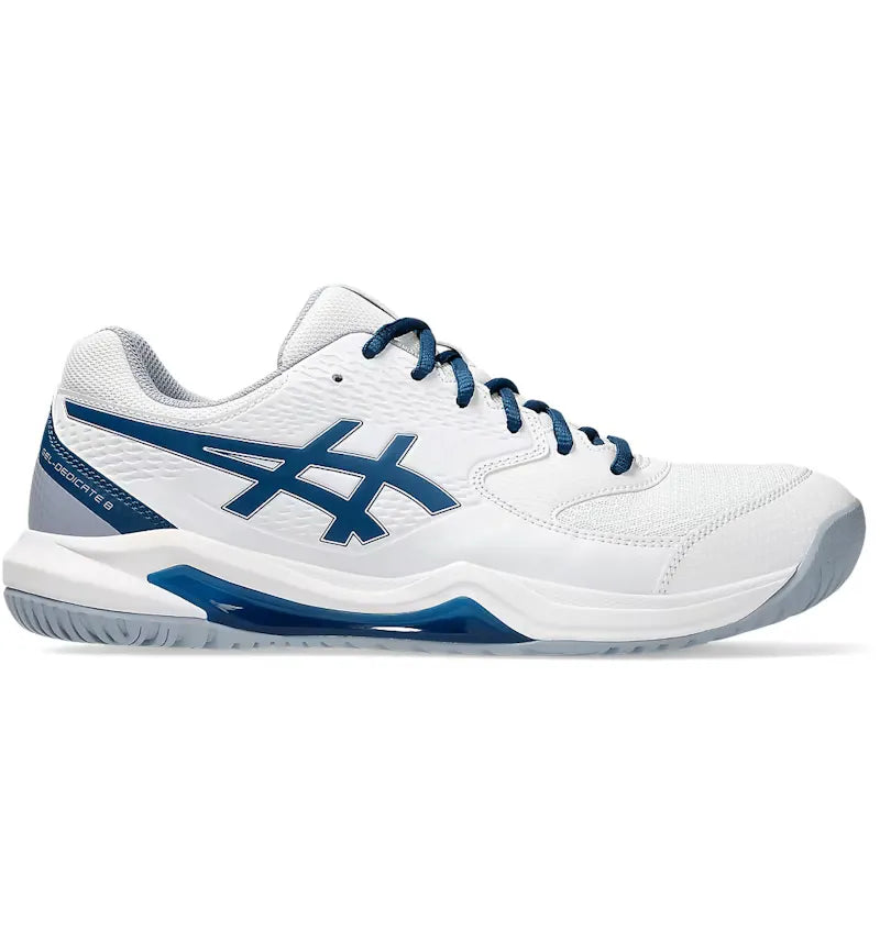 ASICS Gel-Dedicate 8 White Mako Blue - vue 360