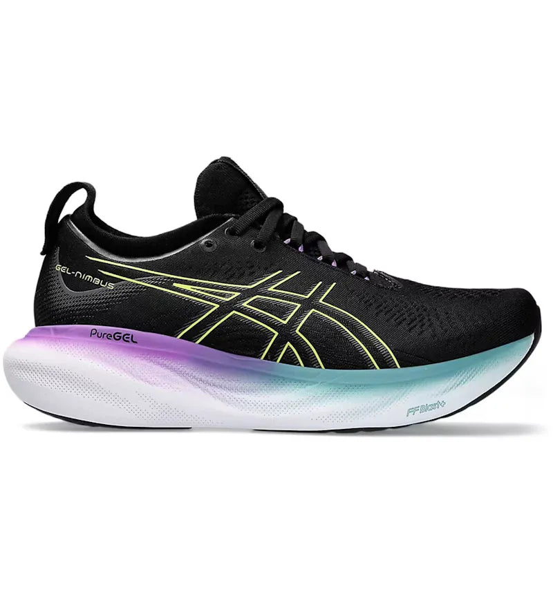 ASICS Gel-Nimbus 25 Black Glow Yellow (Women's) - vue 360