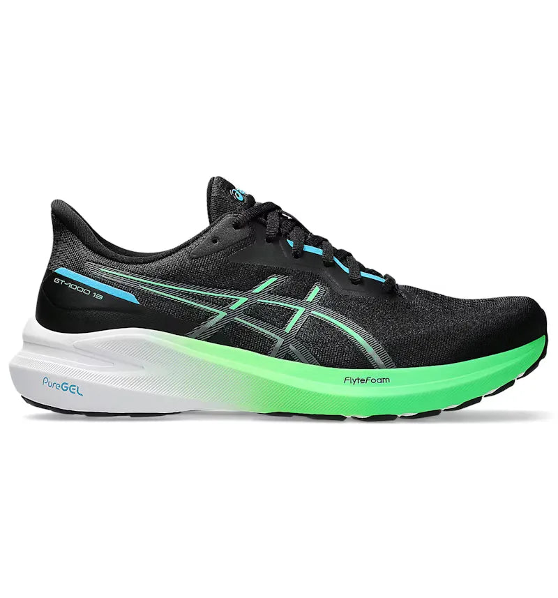ASICS GT-1000 13 Black Digital Aqua - vue 360